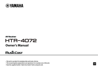 Yamaha HTR-4072 - Owners manual